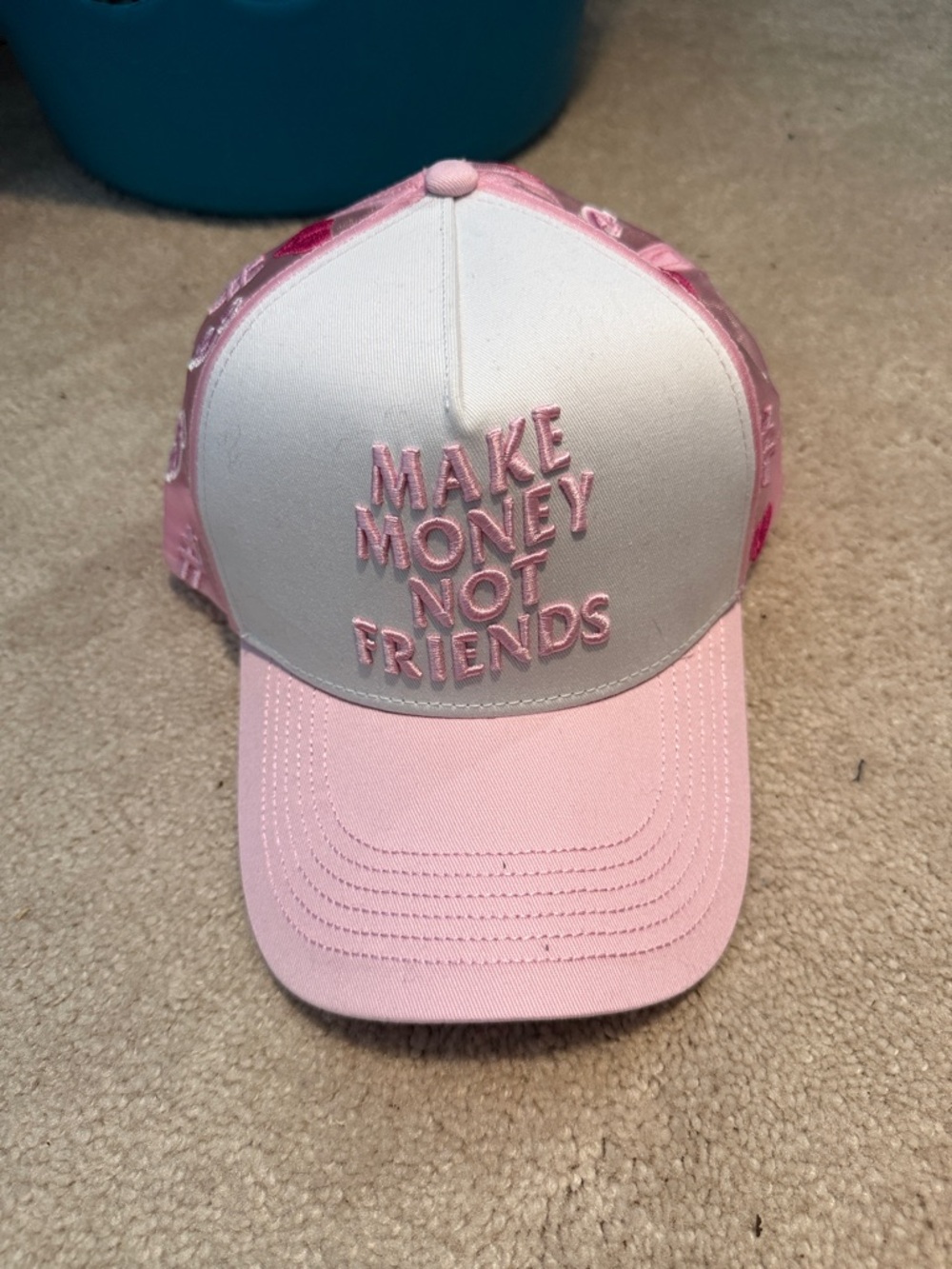 Gamebred hats make money, not friends pink baseball New